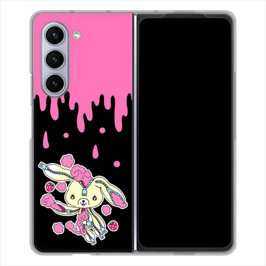 Galaxy Z Fold5 SCG22 au むかいあぐる ジッパーうさぎのジッピョン ハードケース 背面印刷