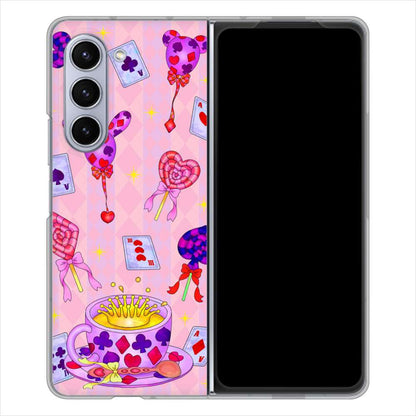 Galaxy Z Fold5 SCG22 au むかいあぐる トランプティー ハードケース 背面印刷