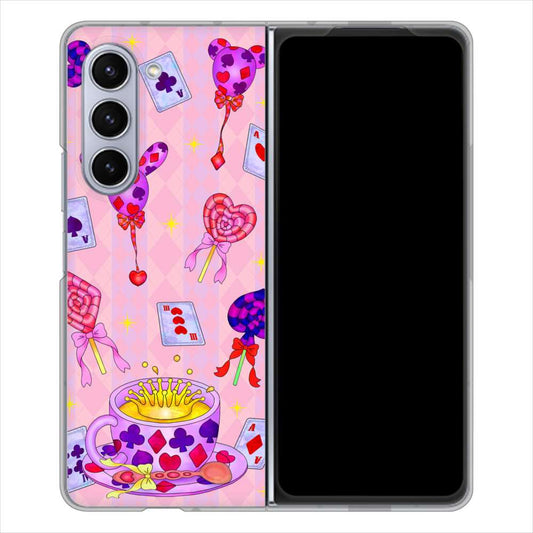 Galaxy Z Fold5 SCG22 au むかいあぐる トランプティー ハードケース 背面印刷