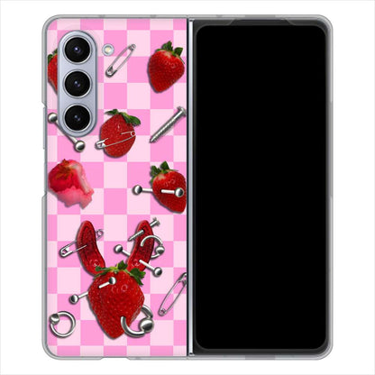 Galaxy Z Fold5 SCG22 au むかいあぐる 苺パンク ハードケース 背面印刷