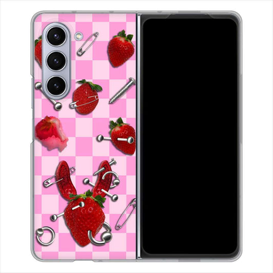Galaxy Z Fold5 SCG22 au むかいあぐる 苺パンク ハードケース 背面印刷