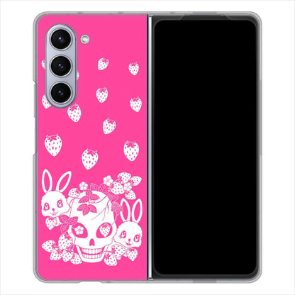 Galaxy Z Fold5 SCG22 au むかいあぐる 苺兎 ハードケース 背面印刷
