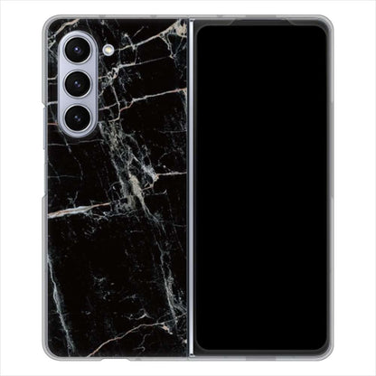 Galaxy Z Fold5 SCG22 au 大理石BK ハードケース 背面印刷
