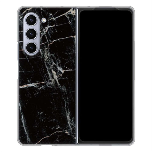 Galaxy Z Fold5 SCG22 au 大理石BK ハードケース 背面印刷