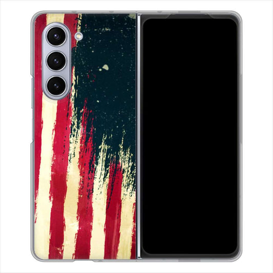 Galaxy Z Fold5 SCG22 au MI805 ヴィンテージアメリカ ハードケース 背面印刷