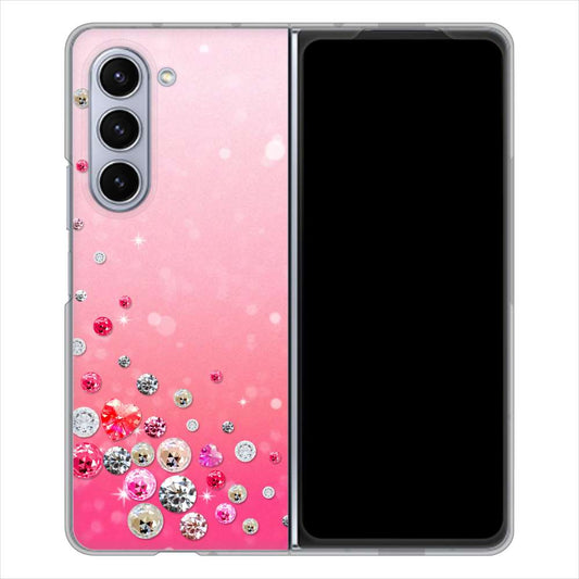 Galaxy Z Fold5 SCG22 au スワロデコ風プリント ハードケース 背面印刷