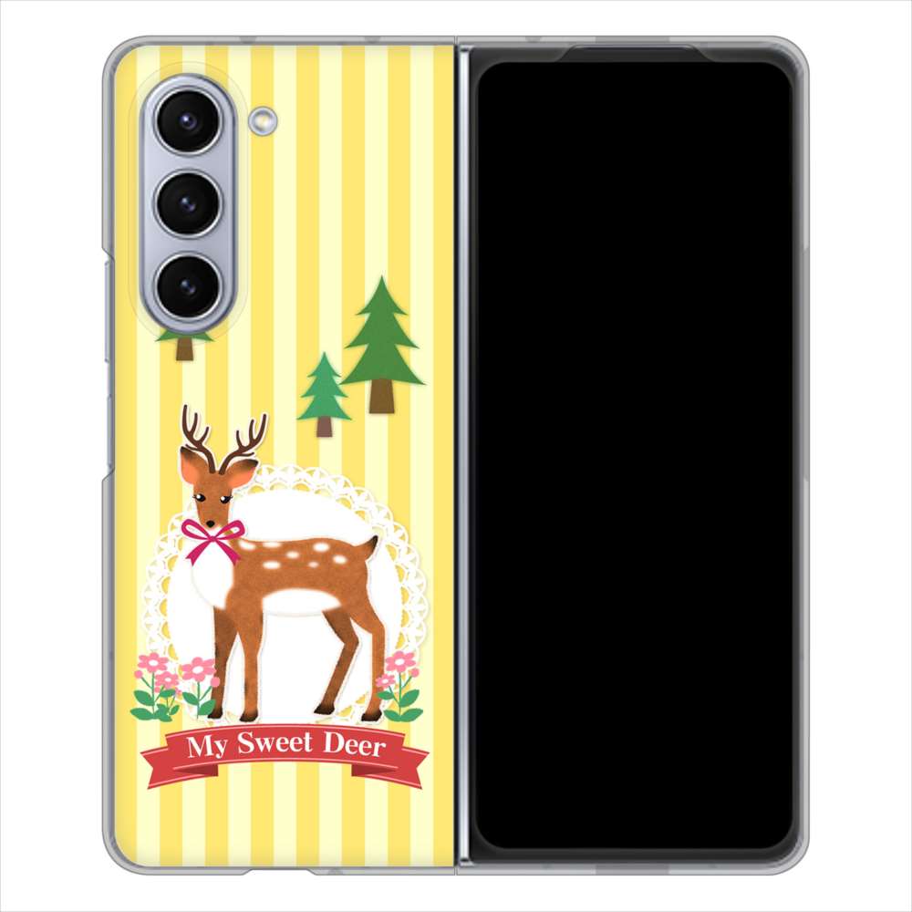 Galaxy Z Fold5 SCG22 au SC826 森の鹿 ハードケース 背面印刷