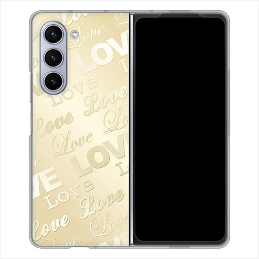 Galaxy Z Fold5 SCG22 au エンボス風LOVEリンク ハードケース 背面印刷