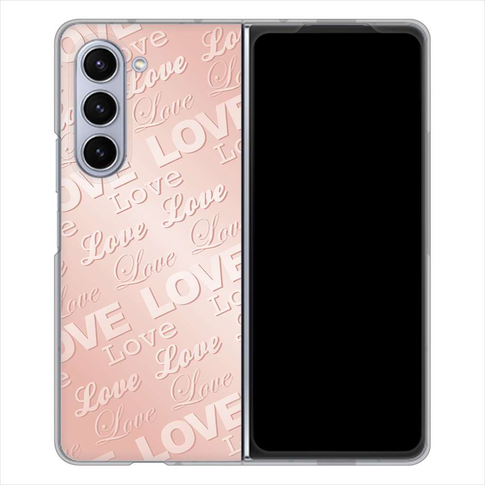 Galaxy Z Fold5 SCG22 au エンボス風LOVEリンク ハードケース 背面印刷