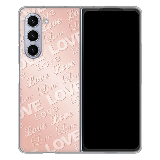Galaxy Z Fold5 SCG22 au エンボス風LOVEリンク ハードケース 背面印刷