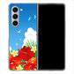 Galaxy Z Fold5 SCG22 au VA821 ハイビスカスと青空 ハードケース 背面印刷