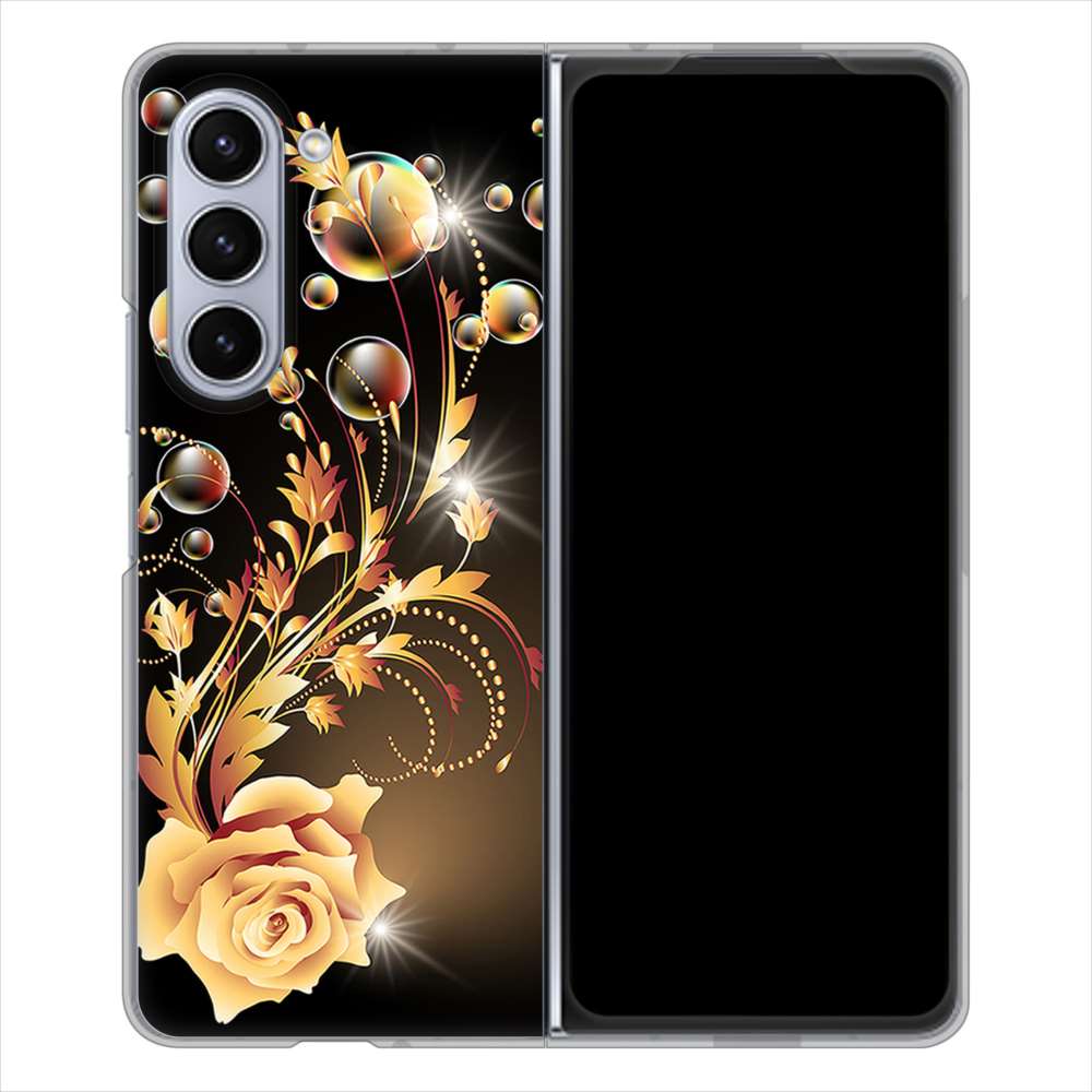 Galaxy Z Fold5 SCG22 au ロマンチックなバラ ハードケース 背面印刷