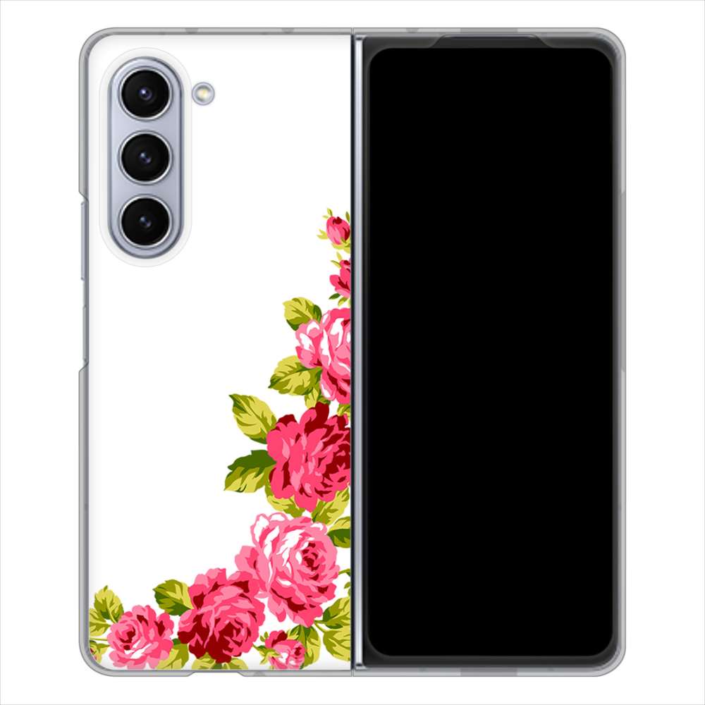 Galaxy Z Fold5 SCG22 au ロマンチックなバラ ハードケース 背面印刷