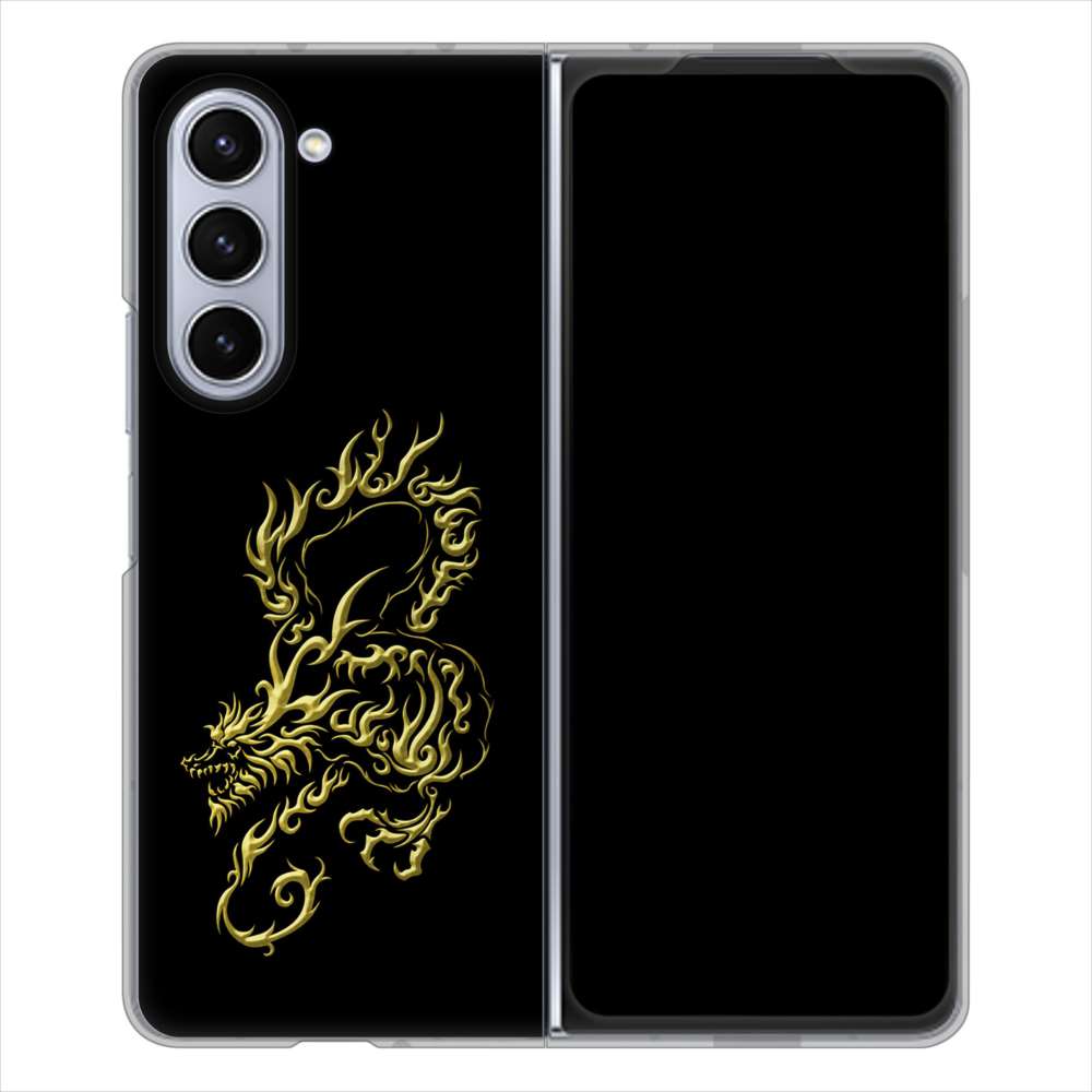 Galaxy Z Fold5 SCG22 au VA831 闇と龍 ハードケース 背面印刷