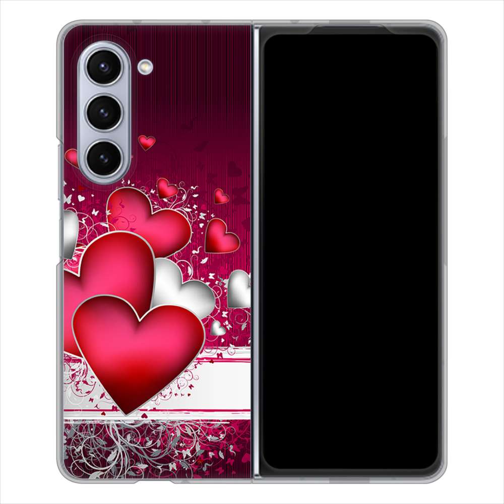 Galaxy Z Fold5 SCG22 au VA835 ハートの息吹 ハードケース 背面印刷