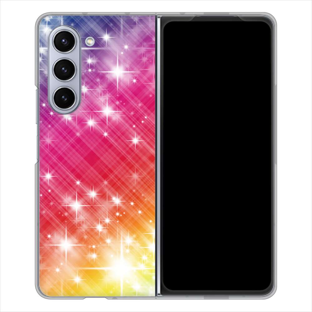 Galaxy Z Fold5 SCG22 au VA872 レインボーフレーム ハードケース 背面印刷
