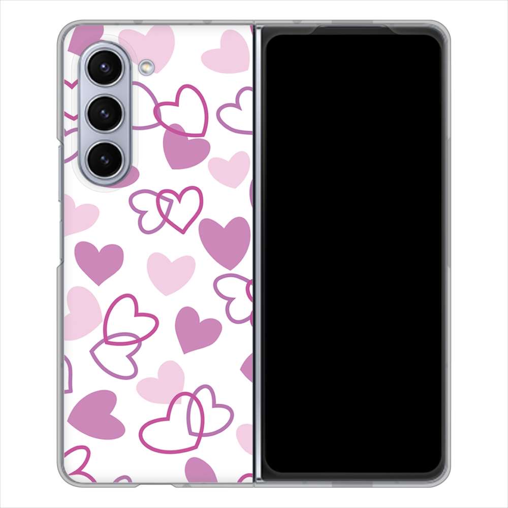 Galaxy Z Fold5 SCG22 au ハートがいっぱい ハードケース 背面印刷