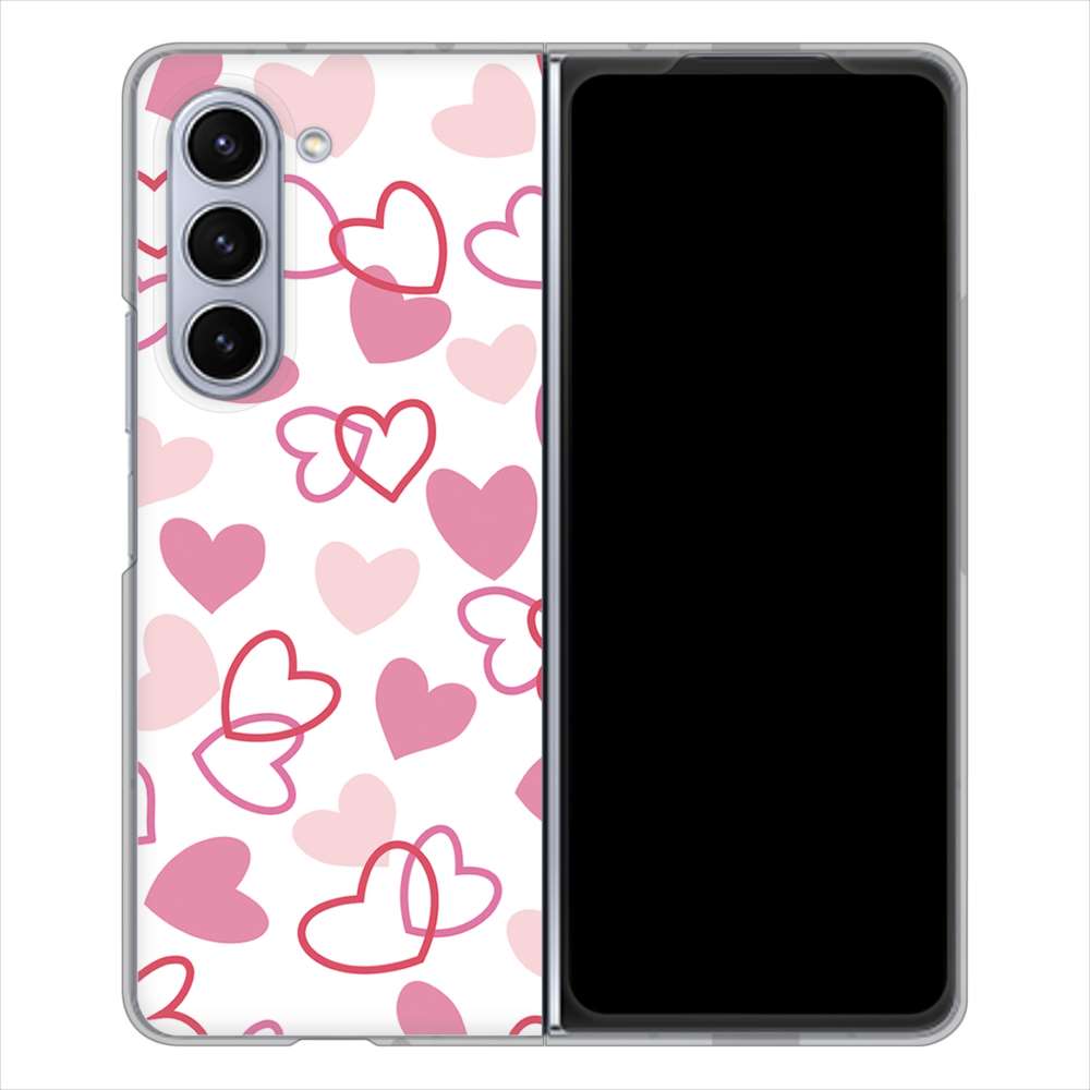 Galaxy Z Fold5 SCG22 au ハートがいっぱい ハードケース 背面印刷