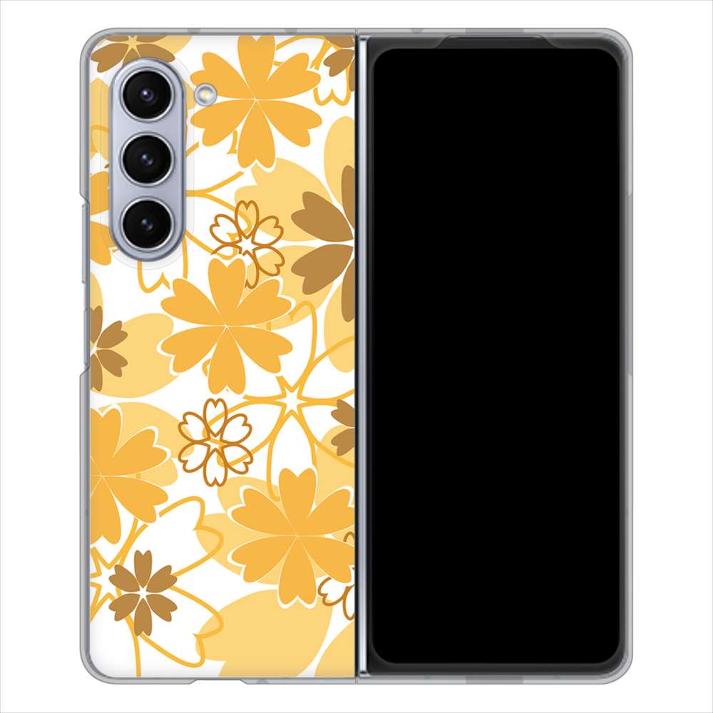 Galaxy Z Fold5 SCG22 au 重なり合う花 ハードケース 背面印刷