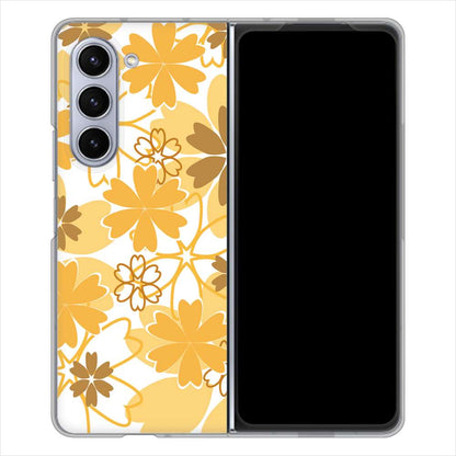 Galaxy Z Fold5 SCG22 au 重なり合う花 ハードケース 背面印刷