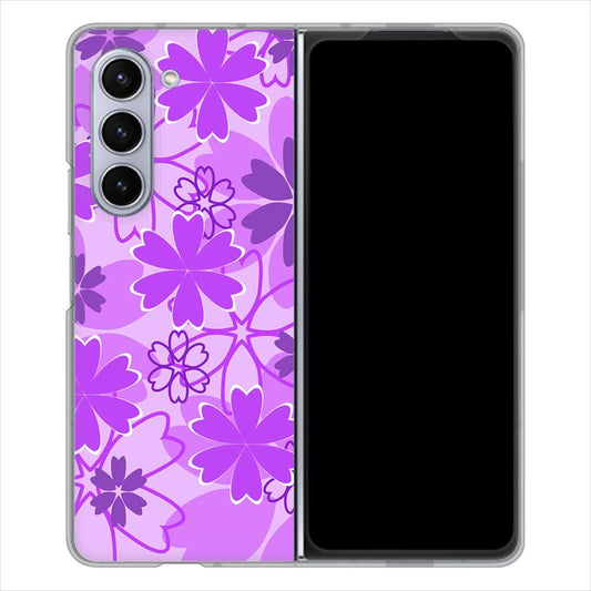 Galaxy Z Fold5 SCG22 au 重なり合う花 ハードケース 背面印刷