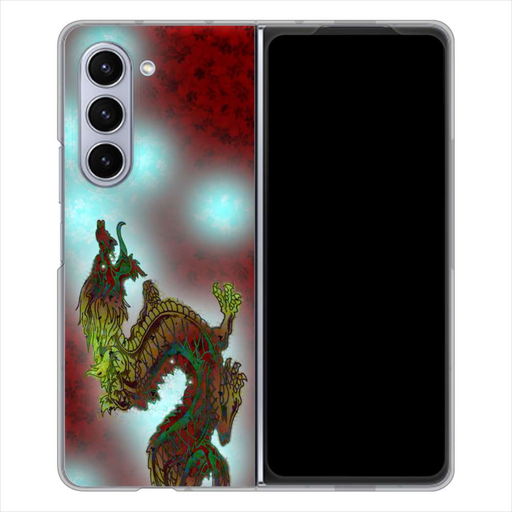 Galaxy Z Fold5 SCG22 au 赤竜 ハードケース 背面印刷