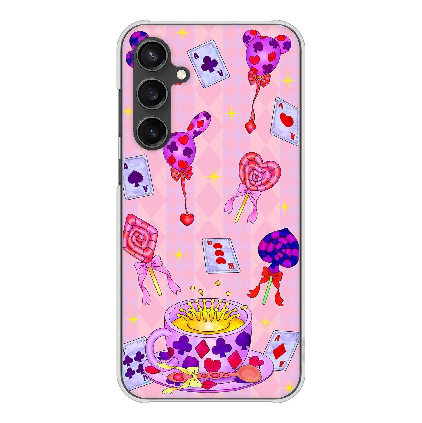 Galaxy S23 FE SCG24 au 高画質仕上げ 背面印刷 ハードケースむかいあぐる トランプティー