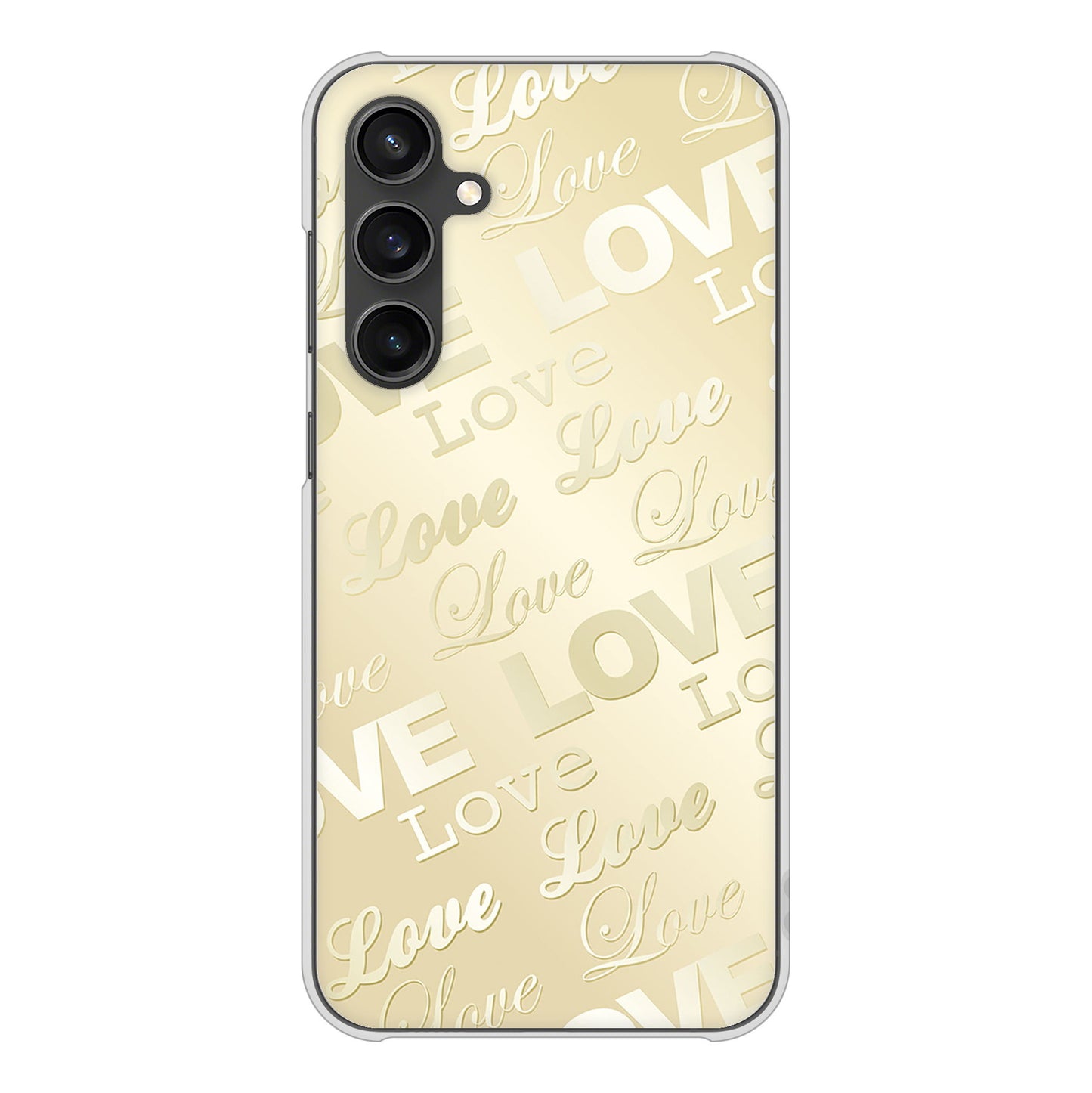 Galaxy S23 FE SCG24 au エンボス風LOVEリンク ハードケース 背面印刷
