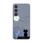 Galaxy S24 SCG25 au 夜とネコ ハードケース 背面印刷