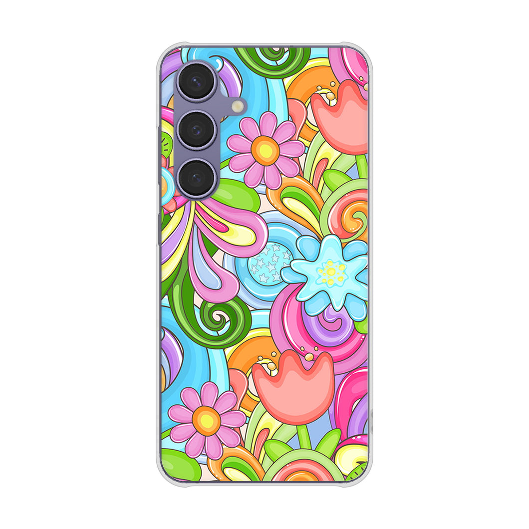 Galaxy S24 SCG25 au 713 ミラクルフラワー ハードケース 背面印刷