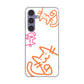 Galaxy S24 SCG25 au 1098 手まねきする3匹のネコ ハードケース 背面印刷