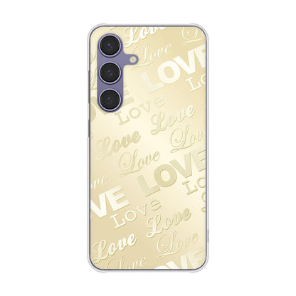 Galaxy S24 SCG25 au エンボス風LOVEリンク ハードケース 背面印刷
