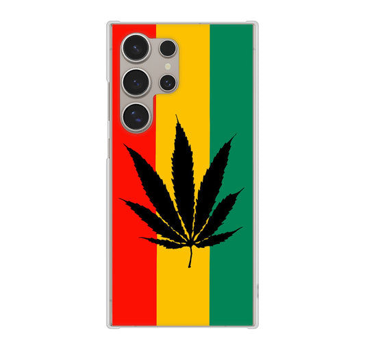Galaxy S24 Ultra SCG26 au 083 大麻ラスタカラー ハードケース 背面印刷