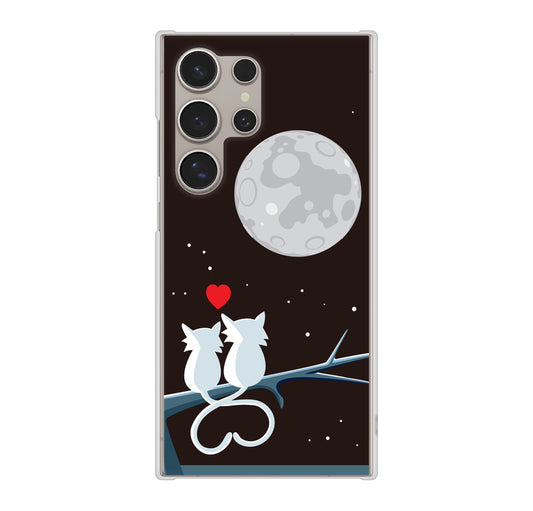 Galaxy S24 Ultra SCG26 au 夜とネコ ハードケース 背面印刷