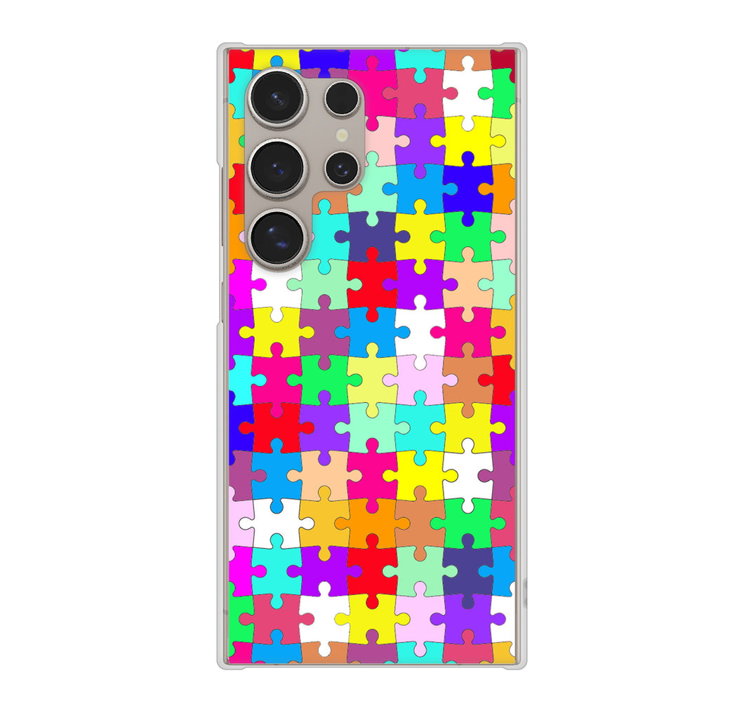 Galaxy S24 Ultra SCG26 au 727 カラフルパズル ハードケース 背面印刷