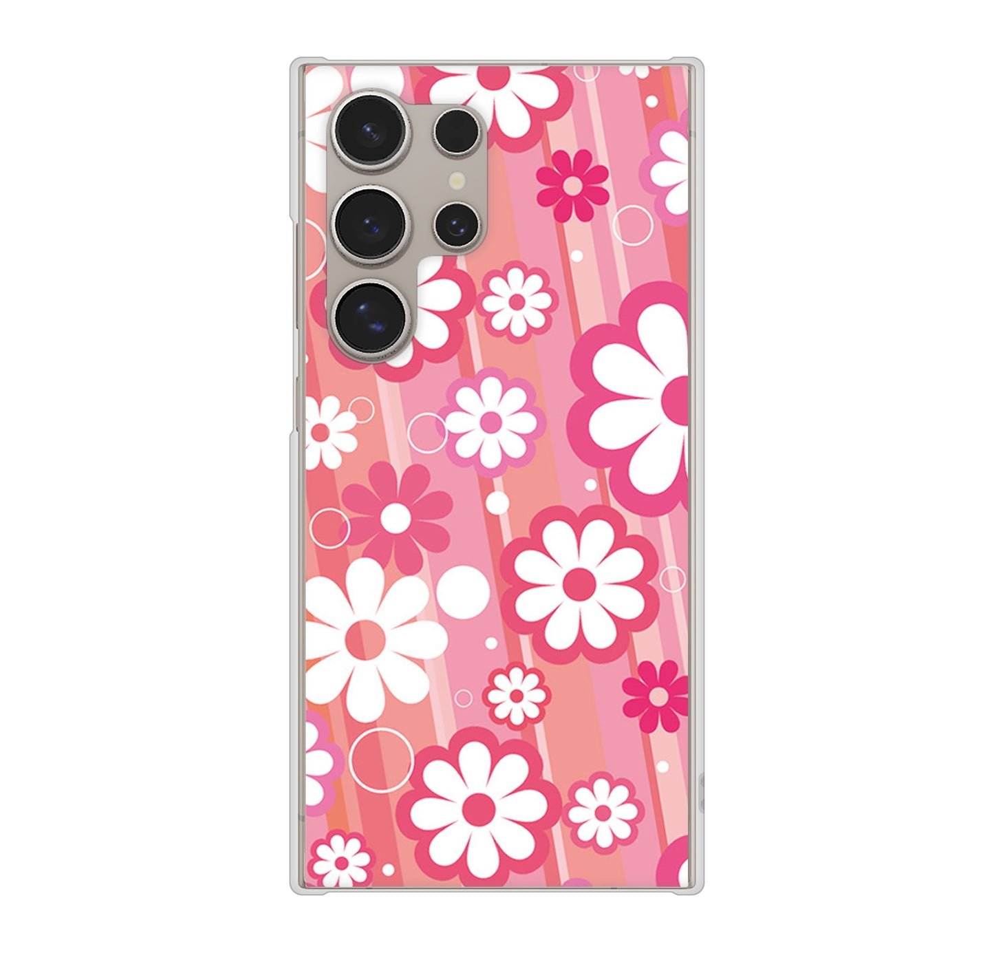 Galaxy S24 Ultra SCG26 au 751 マーガレット（ピンク系） ハードケース 背面印刷