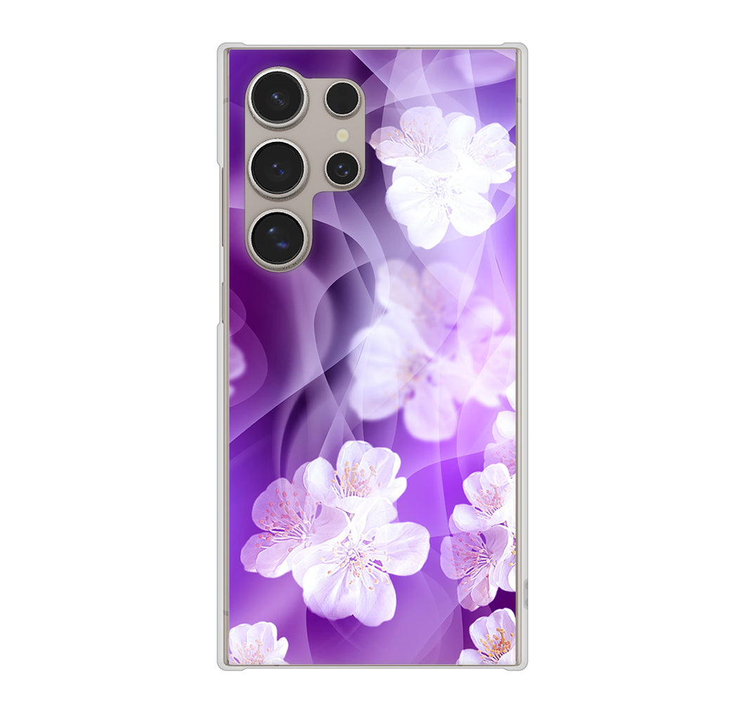 Galaxy S24 Ultra SCG26 au 1211 桜とパープルの風 ハードケース 背面印刷