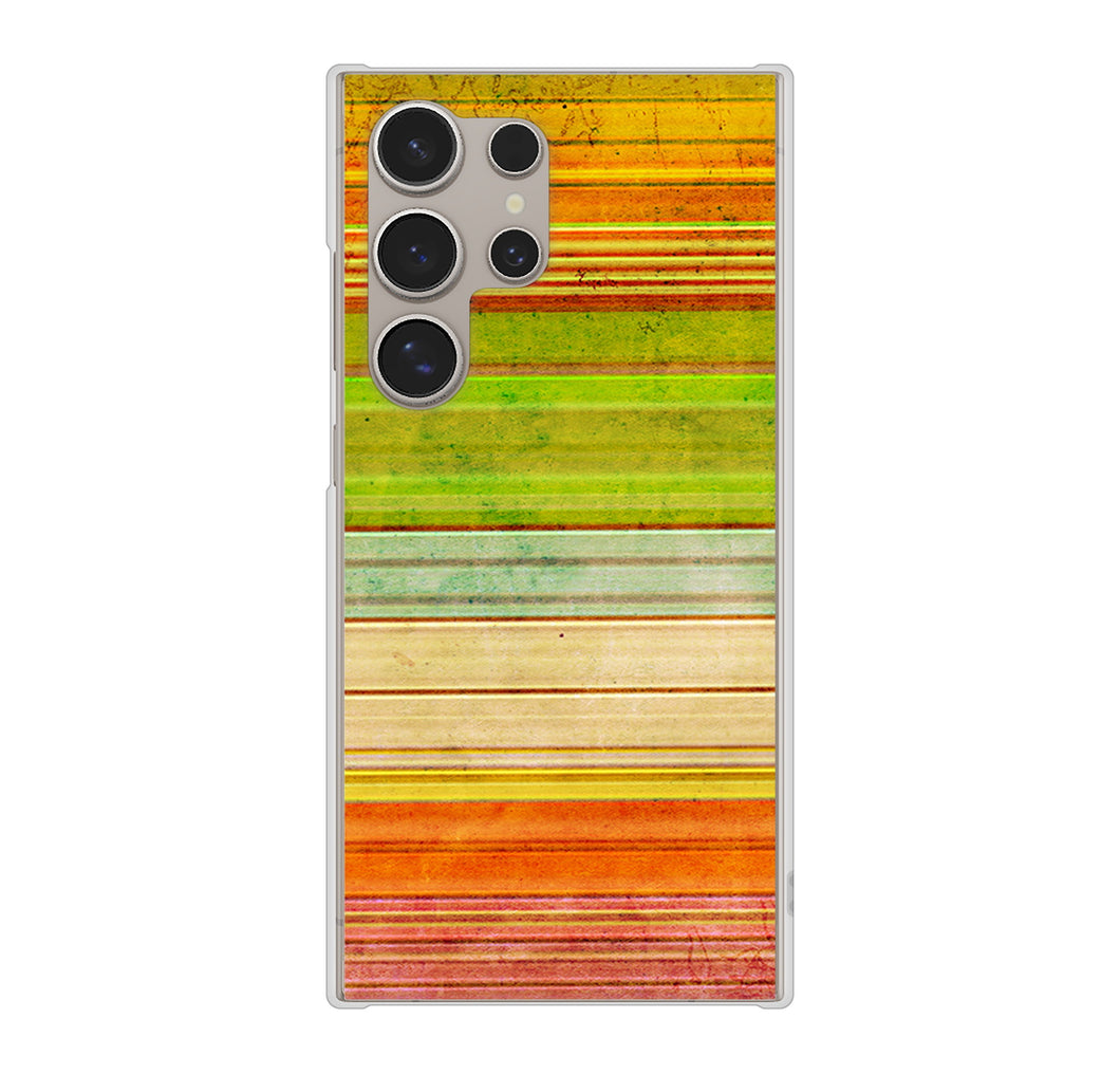 Galaxy S24 Ultra SCG26 au 1324 ビンテージボーダー（色彩） ハードケース 背面印刷