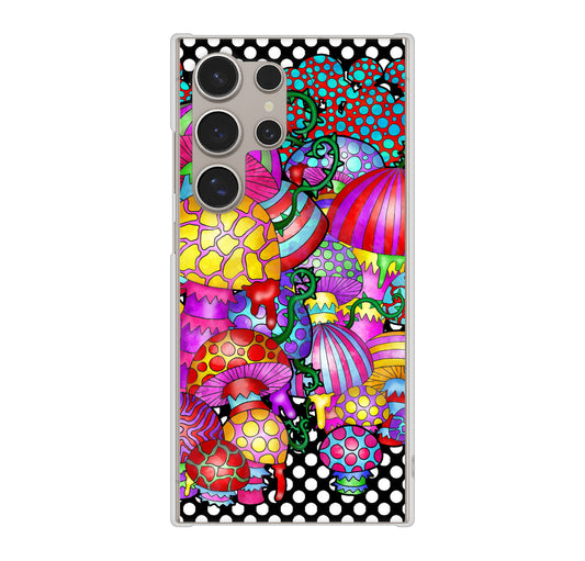 Galaxy S24 Ultra SCG26 au むかいあぐる きのこ ハードケース 背面印刷