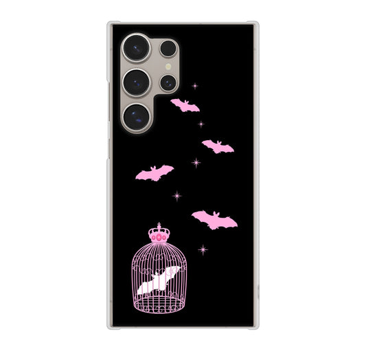 Galaxy S24 Ultra SCG26 au むかいあぐる こうもりの王冠鳥かご ハードケース 背面印刷