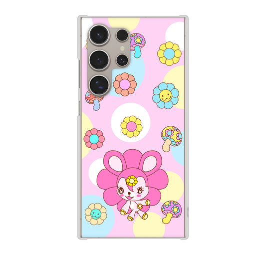 Galaxy S24 Ultra SCG26 au むかいあぐる フラワーうさぎのフラッピョン ハードケース 背面印刷