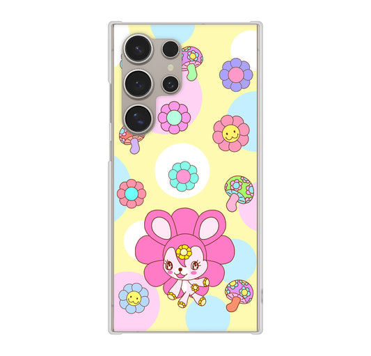 Galaxy S24 Ultra SCG26 au むかいあぐる フラワーうさぎのフラッピョン ハードケース 背面印刷