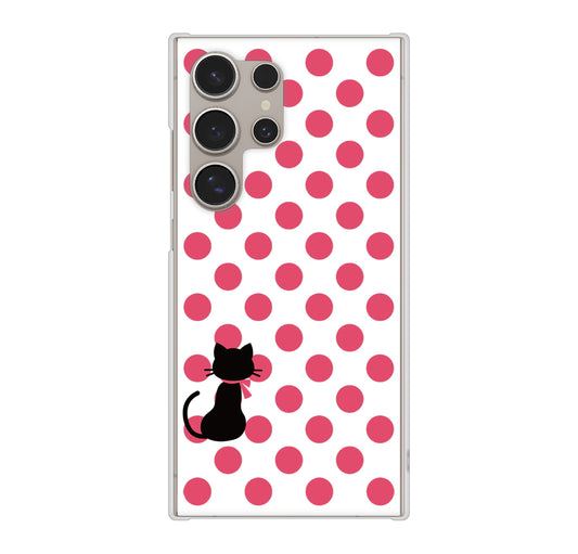 Galaxy S24 Ultra SCG26 au ネコとシンプルミルキー ハードケース 背面印刷