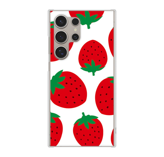 Galaxy S24 Ultra SCG26 au 大きいイチゴ模様 ハードケース 背面印刷