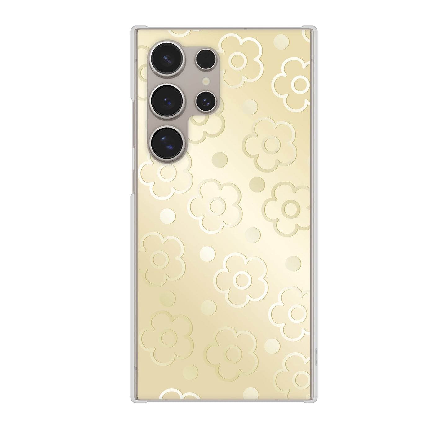 Galaxy S24 Ultra SCG26 au エンボス風デイジーシンプル ハードケース 背面印刷