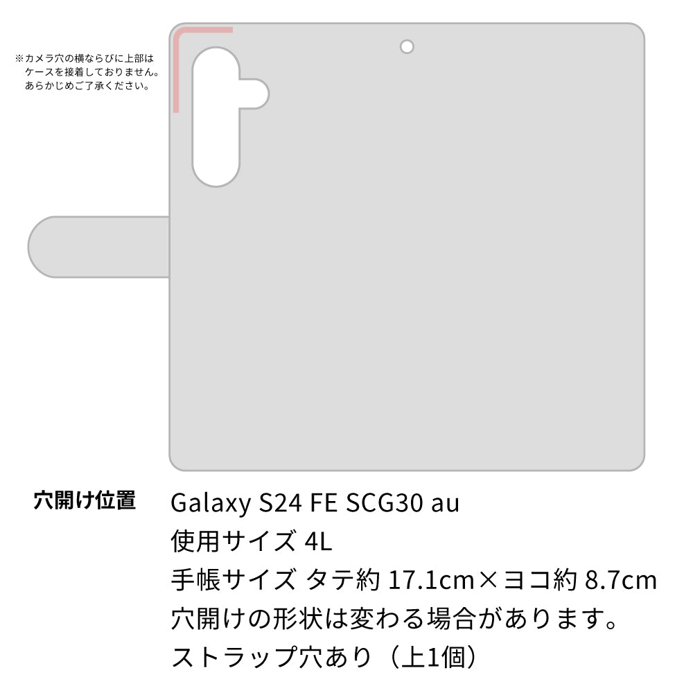 Galaxy S24 FE SCG30 au 高画質仕上げ プリント手帳型ケース ( 薄型スリム )ボーダーファンシー