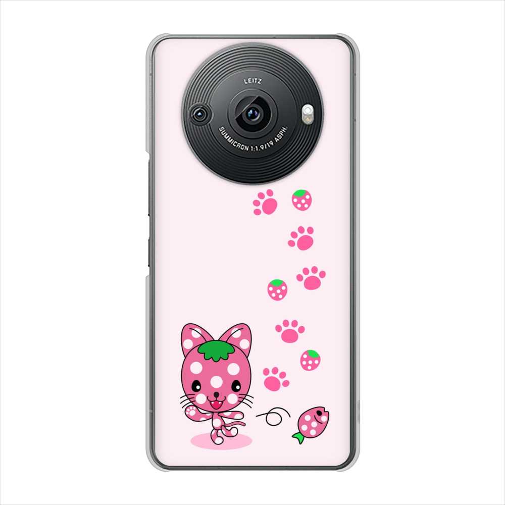AQUOS R8 pro SH-51D docomo むかいあぐる イチゴ猫のにゃんベリー ハードケース 背面印刷