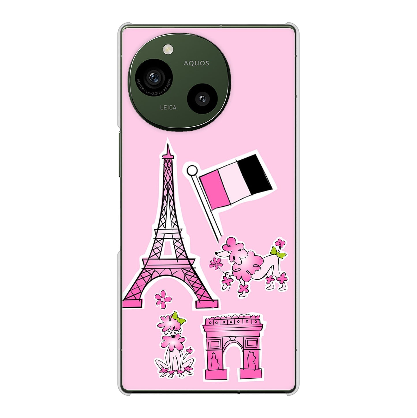AQUOS R9 SH-51E docomo LOVE フランス ハードケース 背面印刷
