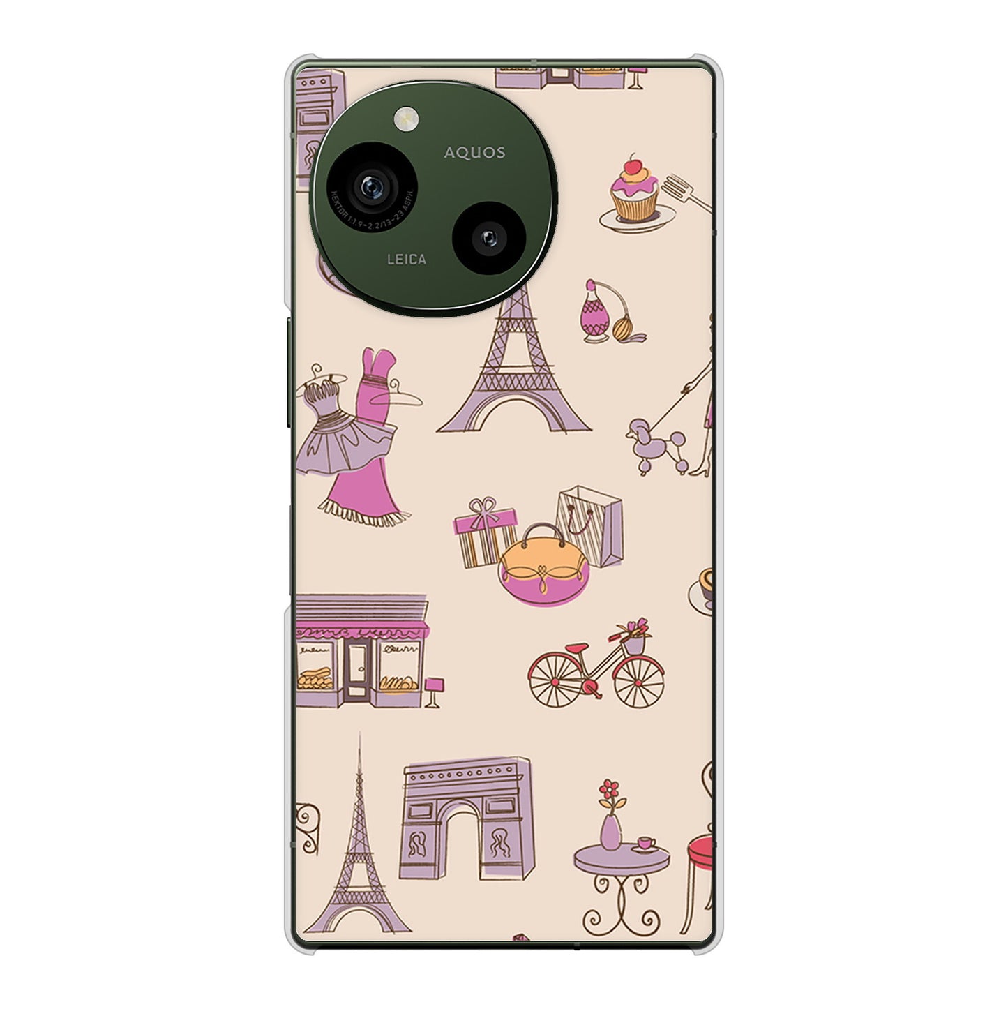 AQUOS R9 SH-51E docomo LOVE フランス ハードケース 背面印刷
