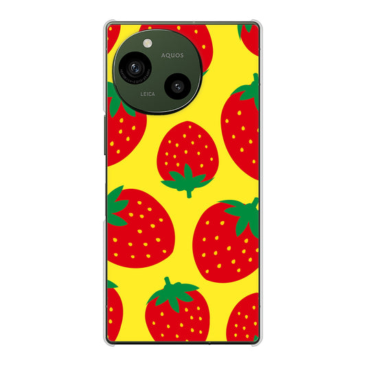 AQUOS R9 SH-51E docomo 高画質仕上げ 背面印刷 ハードケース大きいイチゴ模様